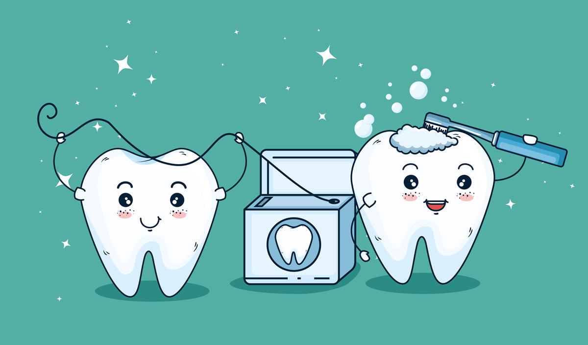 rapprensentazione di un sorriso con denti bianchi e sani